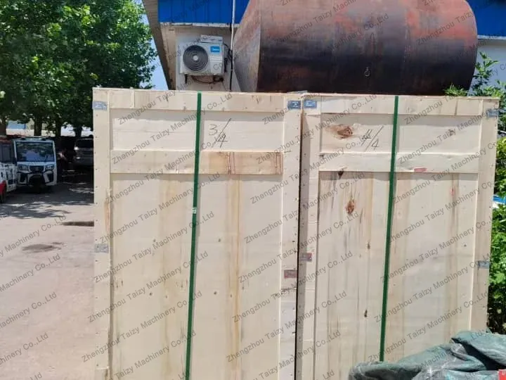 wooden packaging of the peanut cracker machine