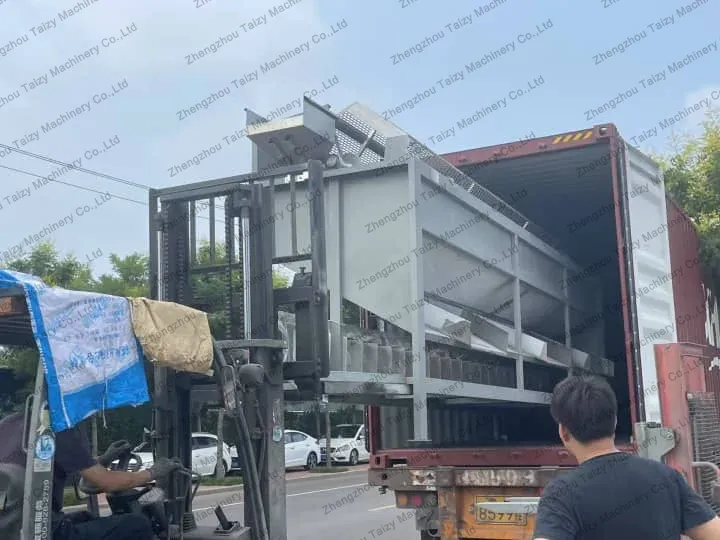 loading of the almond shelling processing