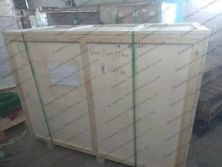 wooden packaging of oil press machine