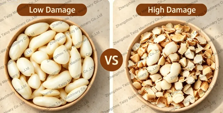 comparison of almond damage